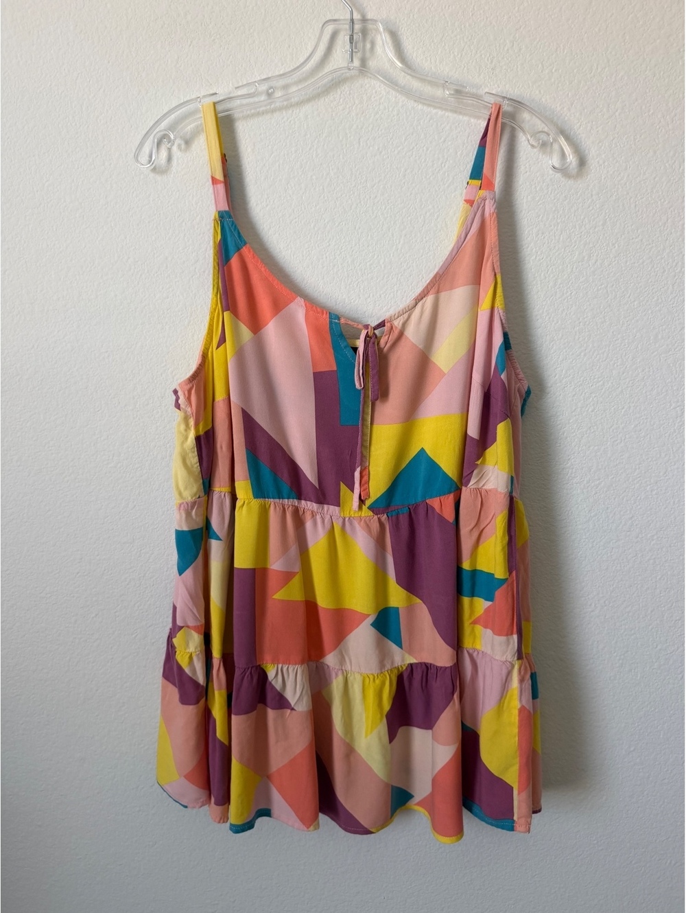 TORRID Multicolor Geo Tiered Tie Neck Cami Tank Top Women's Size 1 (1X)